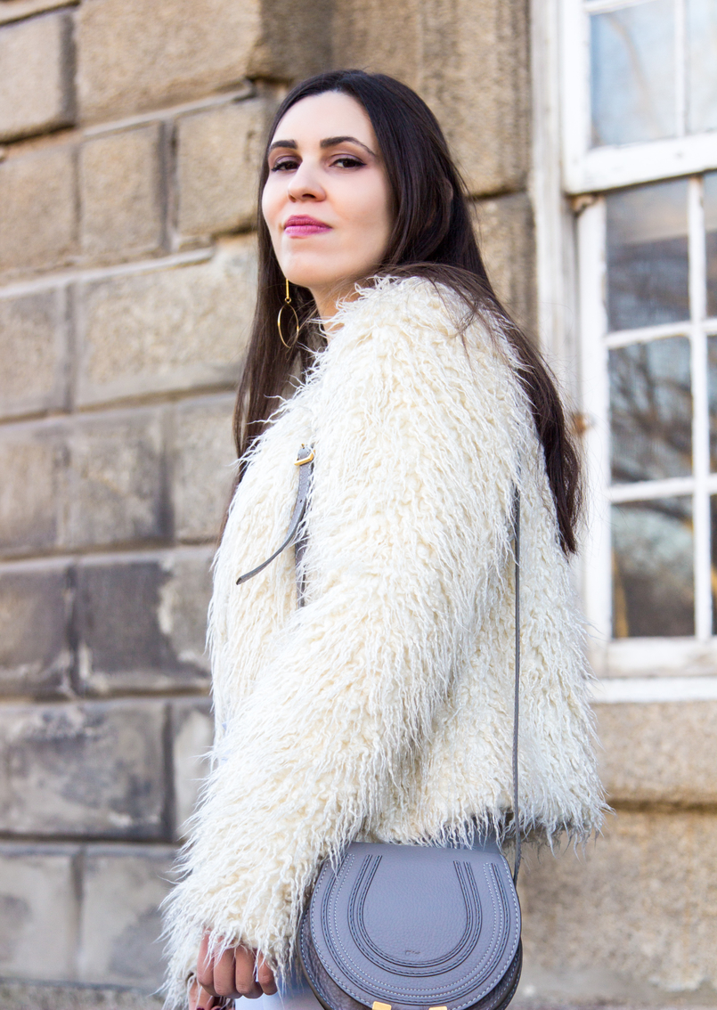New Women Fluffy Gy Faux Fur Coat Jacket Outwear Cardigan Tops White Mink Fur Jacket Black Stripes Haute Acorn Real Clothing