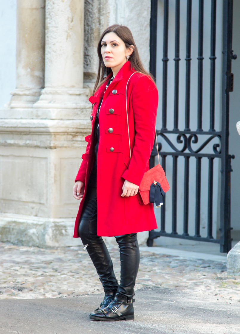 wool long coat red outerwear americo tavar biker black trousers zara leather zara ankle boots red leather suede mango clutch bows gold bee 3305 EN 805x1122 photo Le Fashionaire What is meant to be will always find a way wool long coat red outerwear americo tavar biker black trousers zara leather zara ankle boots red leather suede mango clutch bows gold bee 3305 EN 805x1122