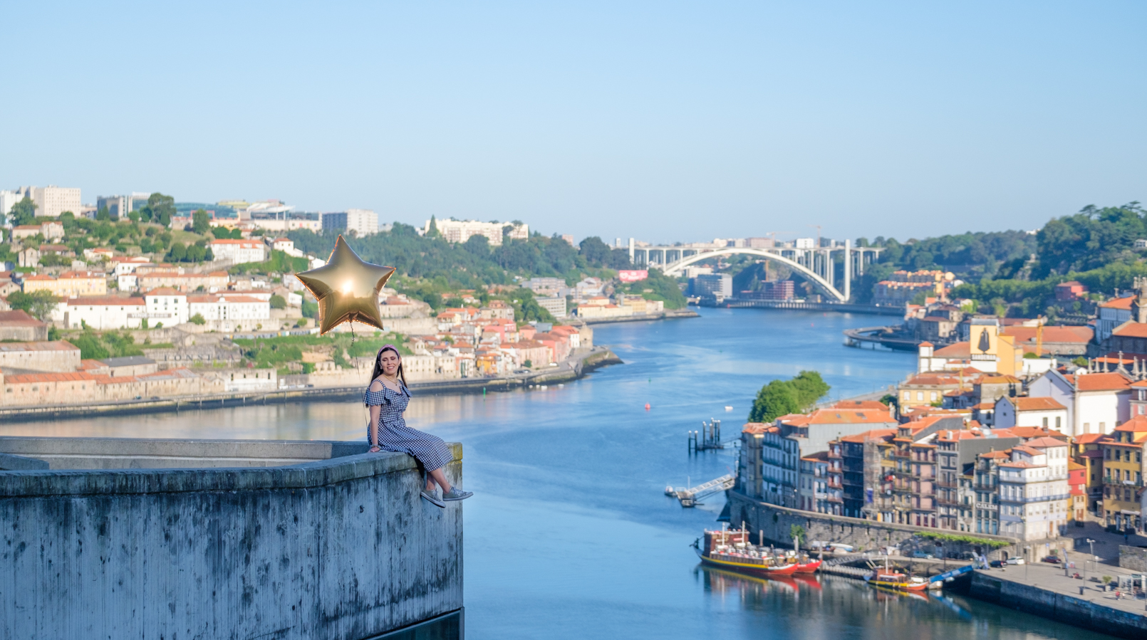 Le Fashionaire On trend: the perfect gingham dress for work vichy gingham shein dress oporto landscape douro river 9280F EN